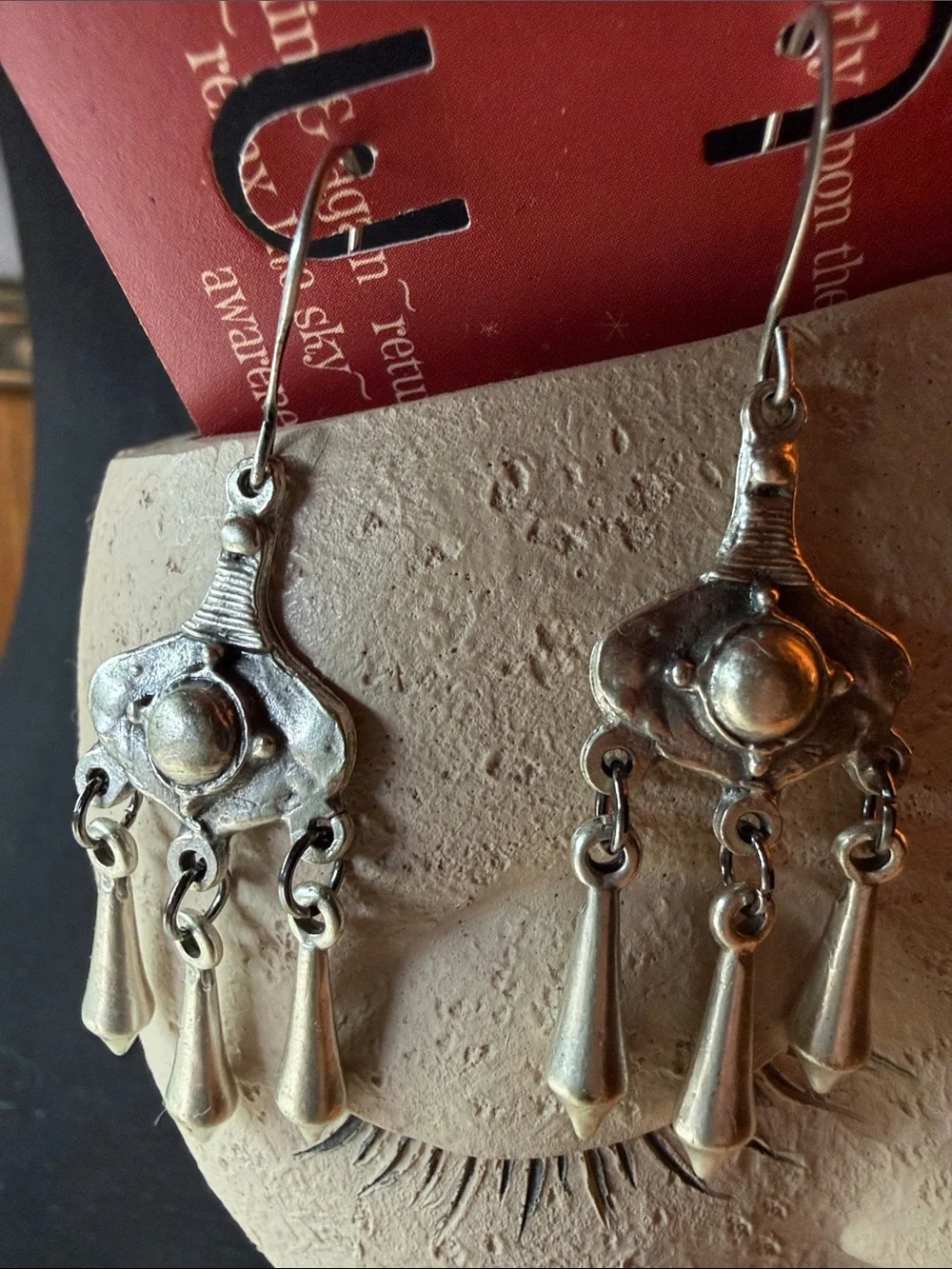 Sterling-Tone Bohemian Dangle Earrings in Silver